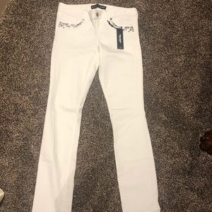 Express white skinny jeans